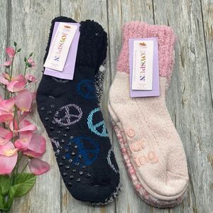 Women's Ultra Soft Fuzzy Lounge Socks 2-Pack Shoe Size 4-10